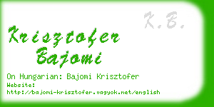 krisztofer bajomi business card